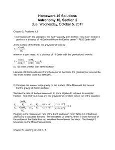 Homework #5 Solutions Astronomy 10, Section 2 due: Wednesday