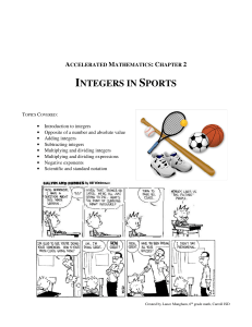 integers in sports