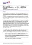 GCSE Music Unit guide Unit guide: Unit 04