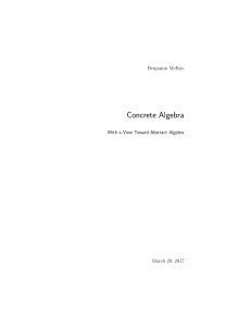 Concrete Algebra - the School of Mathematics, Applied Mathematics