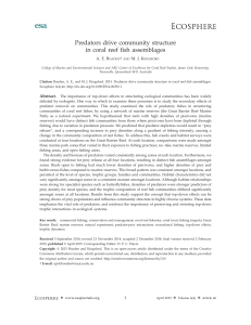 Predators drive community structure in coral reef fish assemblages