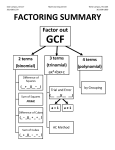 factoring summary