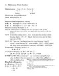 1.4 Multiplying Whole Numbers Multiplication