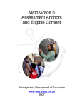Math Grade 6 Assessment Anchors and Eligible Content