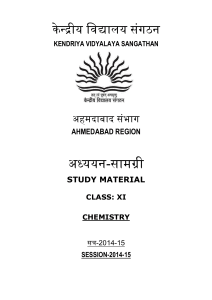 class XI CHEMISTRY - Kendriya Vidyalaya No.1 Harni Road