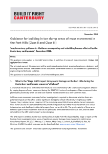 Guidance for building in toe slump areas of mass movement in the