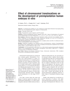 Effect of chromosomal translocations on the development of