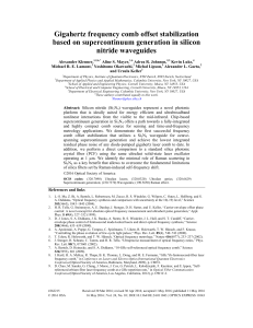 Gigahertz frequency comb offset stabilization