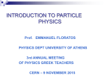Introduction to Particle Physics for Teachers