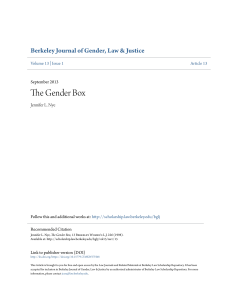 The Gender Box - Berkeley Law Scholarship Repository
