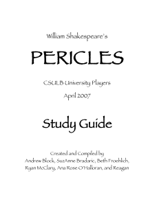 William Shakespeare`s PERICLES