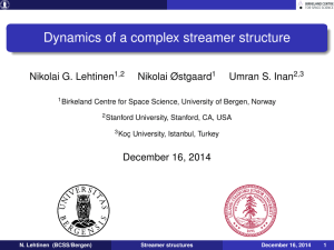 Dynamics of a complex streamer structure