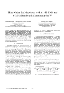 Third-Order ΣΑ Modulator with 61-dB SNR and 6-MHz