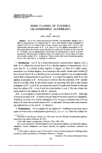 some classes of flexible lie-admissible algebras