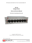RV-722 Voltage Divider User and Service Manual