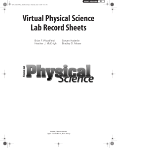 Virtual Physical Science Lab Record Sheets