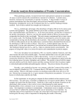 Protein Analysis-Determination of Protein Concentration