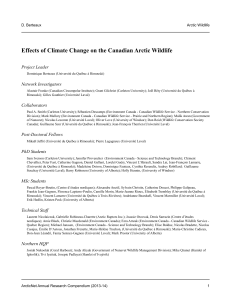 Effects of Climate Change on the Canadian Arctic Wildlife