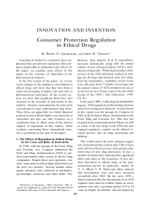 Consumer Protection Regulation in Ethical Drugs