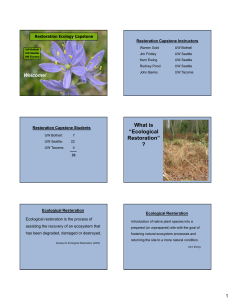 Ecological Restoration - UW Courses Web Server
