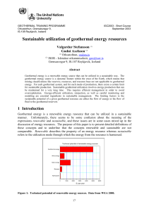 Sustainable utilization of geothermal energy resources