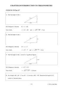 CHAPTER 38 INTRODUCTION TO TRIGONOMETRY