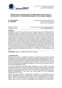 estimation of greenhouse gas emissions from landfills: application to