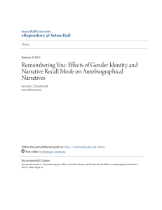 Remembering You: Effects of Gender Identity and Narrative Recall