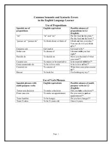 Common Semantic and Syntactic Errors in the English