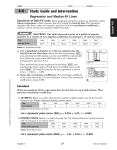 Study Guide and Intervention Regression and Median