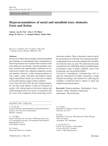Hyperaccumulators of metal and metalloid trace elements: Facts and
