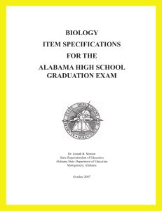 Revised NEW Item Specifications October 2007 Biology