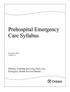 Prehospital Emergency Care Syllabus