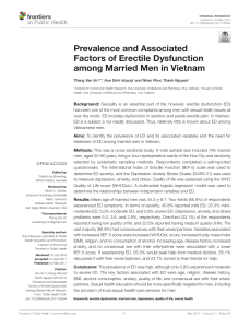 Prevalence and Associated Factors of Erectile Dysfunction among