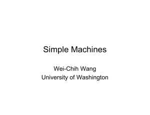 Simple Machines - University of Washington