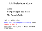 Multi-electron atoms