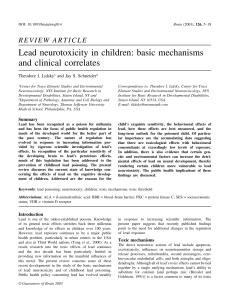 Lead neurotoxicity in children: basic mechanisms and clinical