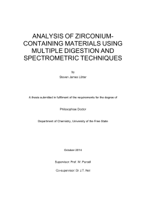 analysis of zirconium- containing materials using multiple digestion