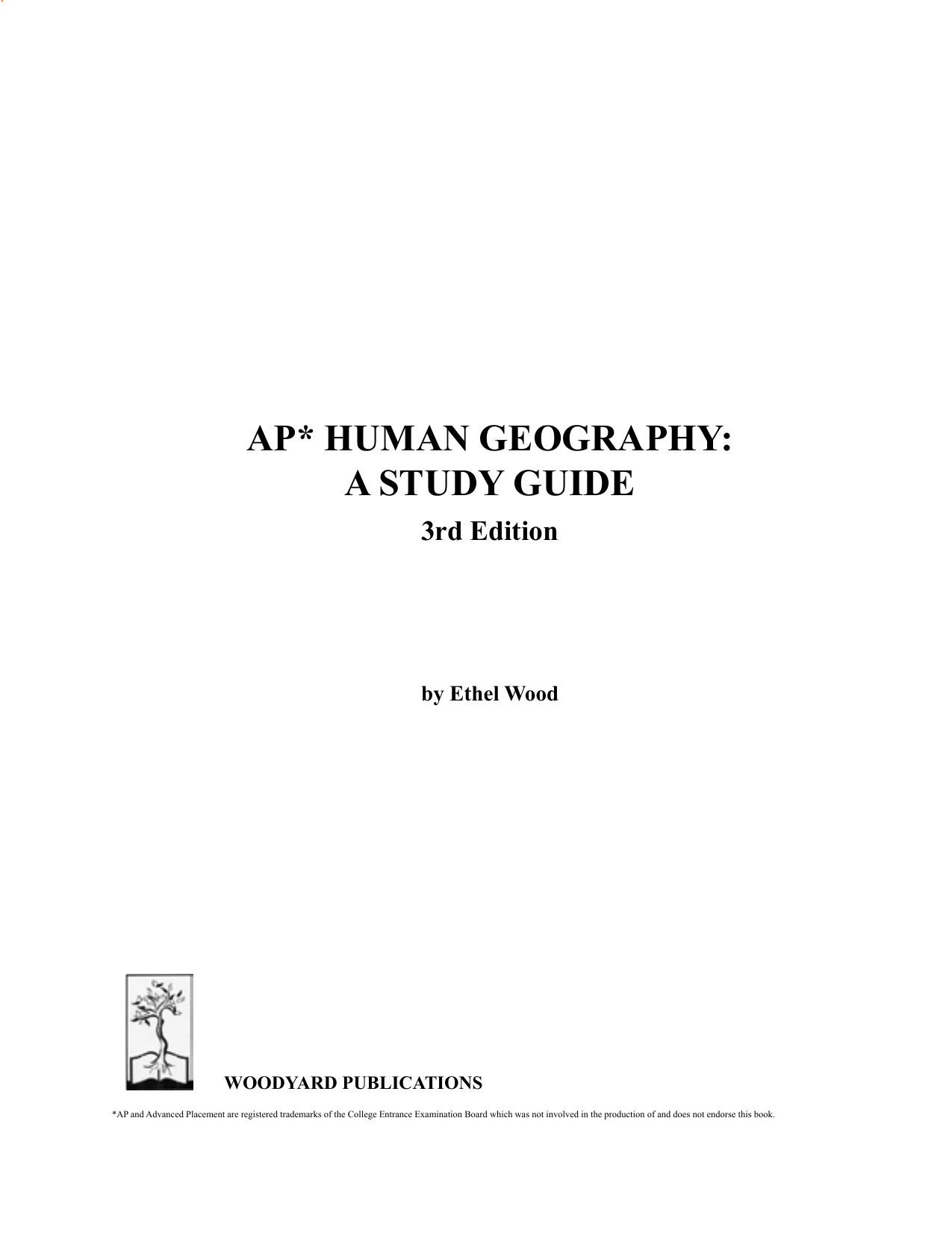 Ap Human Geography A Study Guide 3rd Edition