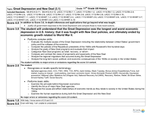 Topic: Great Depression and New Deal (3.1) Score 3.0 The student