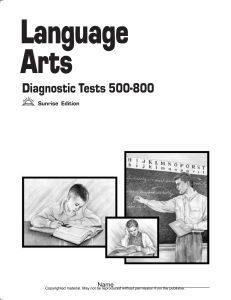 Language Arts Diagnostic Tests 500-800