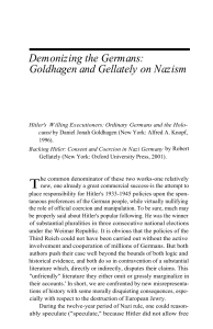 Demonizing the Germans: Goldhagen and Gellately on Nazism