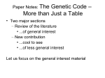 Paper Notes: The Genetic Code – More than Just a Table