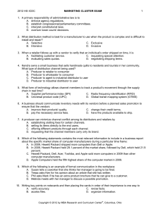 2012 hs icdc marketing cluster exam