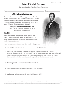 World Book® Online: Abraham Lincoln