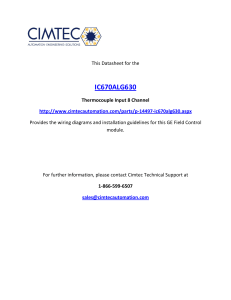 Field Control Thermocouple Input Module, IC670ALG630, GFK-1290