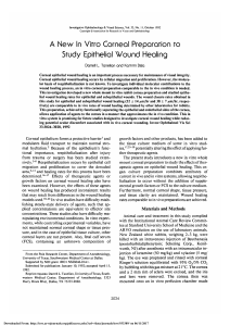 A new in vitro corneal preparation to study epithelial wound