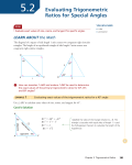 Evaluating Trigonometric Ratios for Special Angles