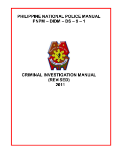 Criminal Investigation Manual Revised 2011 (PNPM-DIDM-DS-9-1)