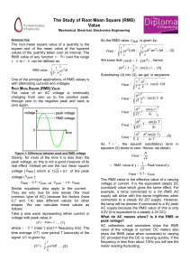 The Study of Root Mean Square (RMS) Value